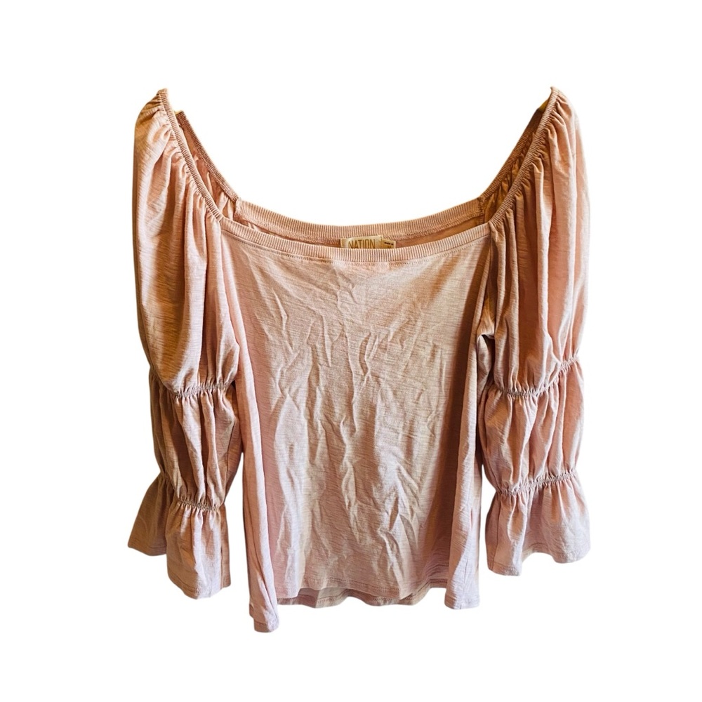 NATION LTD Pink Bohemian Sleep Milkmaid Fairycore Top